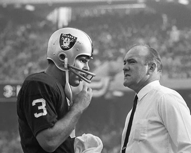 1967 Daryle Lamonica & John Rauch Glossy Keychain Oakland Raiders Print