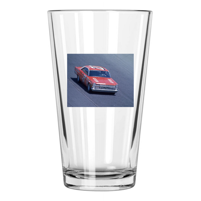 1967 Daytona 500 Aj Foyt Photo Nascar Winston Cup Pint Beer Drinking Glass