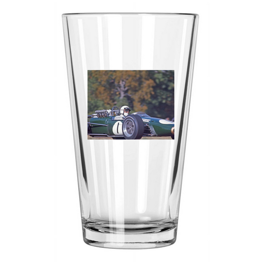 1967 Driver Jack Brabham Photo Formula 1 Us Grand Prix Pint Beer Drinking Glass