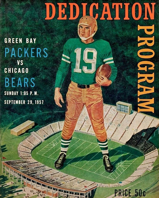 1967 Green Bay Packers Vs Chicago Bears Magnet Football Picture Lambeau