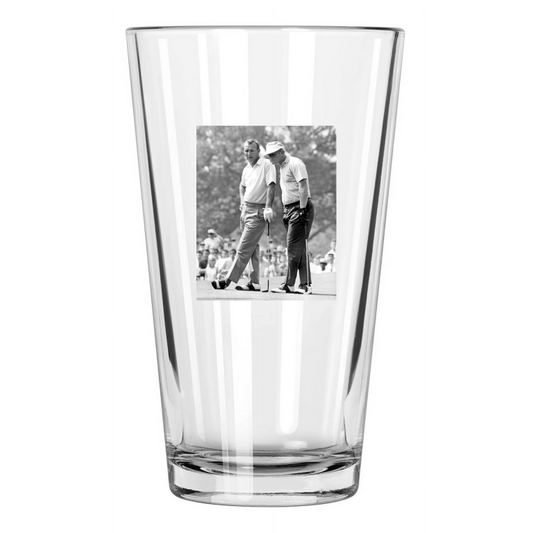 1967 Jack Nicklaus And Arnold Palmer Photo Westchester Pint Beer Drinking Glass