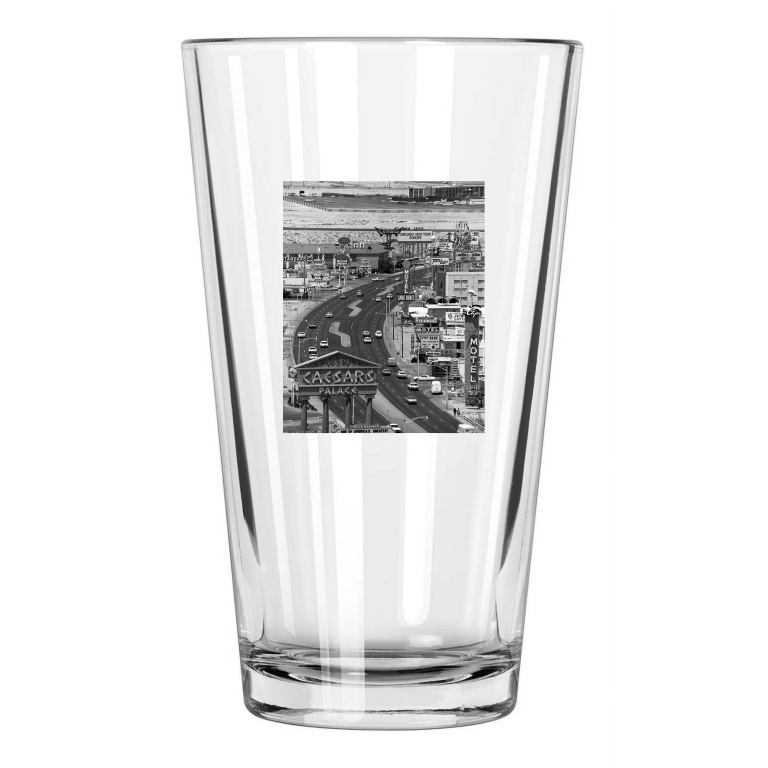 1967 Las Vegas Strip Caesars Palace And Sands Casino Pint Beer Drinking Glass