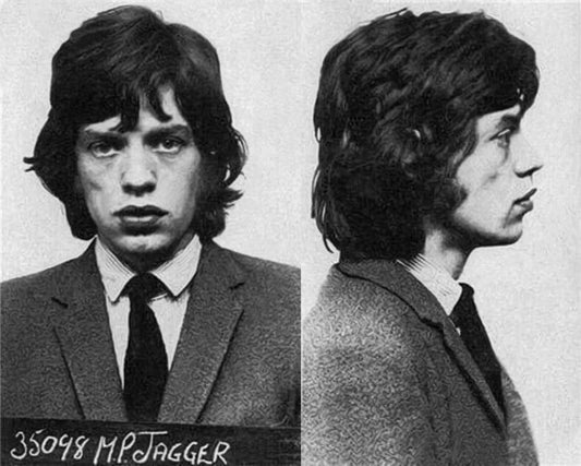 1967 Mick Jagger Mugshot Glossy Keychain Rolling Stones Singer Keychain