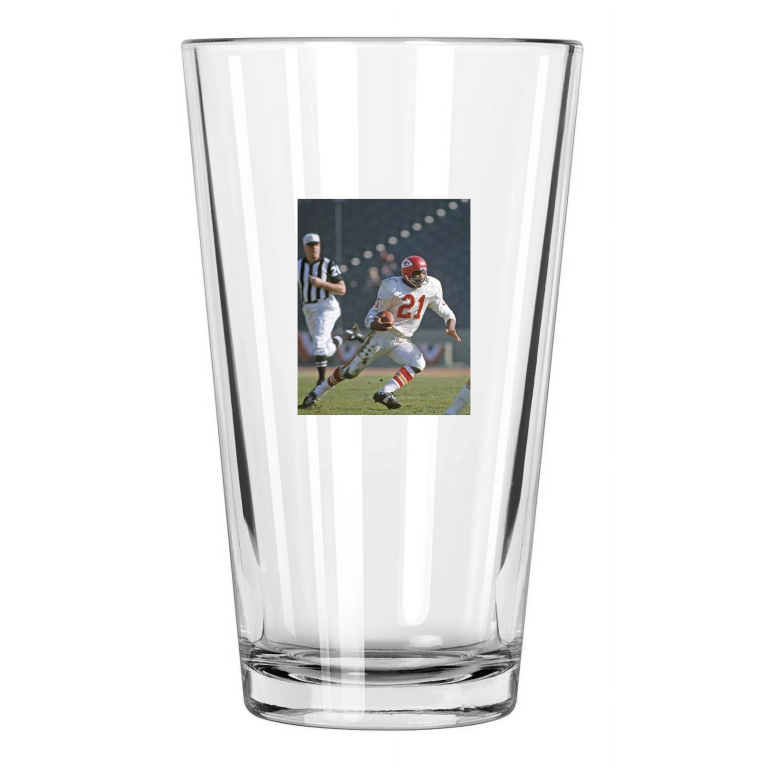 1967 Mike Garrett Photo Super Bowl I Chiefs Vs Packers Pint Beer Drinking Glass