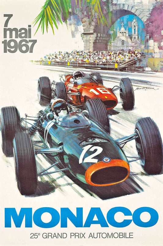 1967 Monaco Grand Prix Vintage Style Racing Wall Art Home Poster