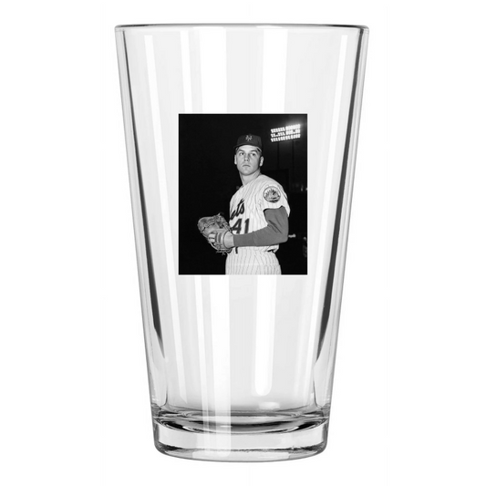1967 New York Mets Tom Seaver Rookie Photo Baseball Pint Beer Drinking Glass