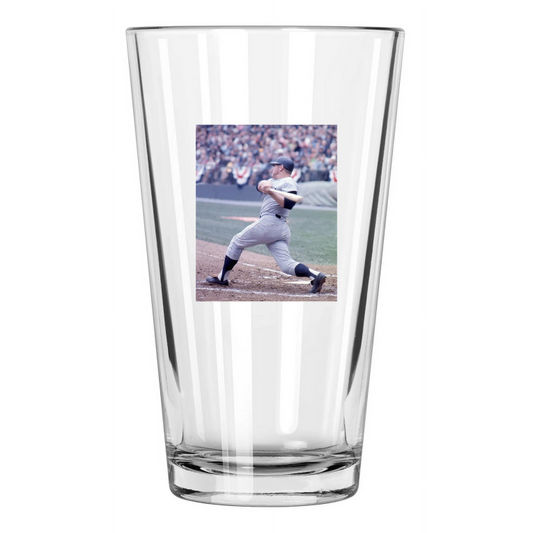 1967 New York Yankees Mickey Mantle Photo Baseball Pint Beer Drinking Glass