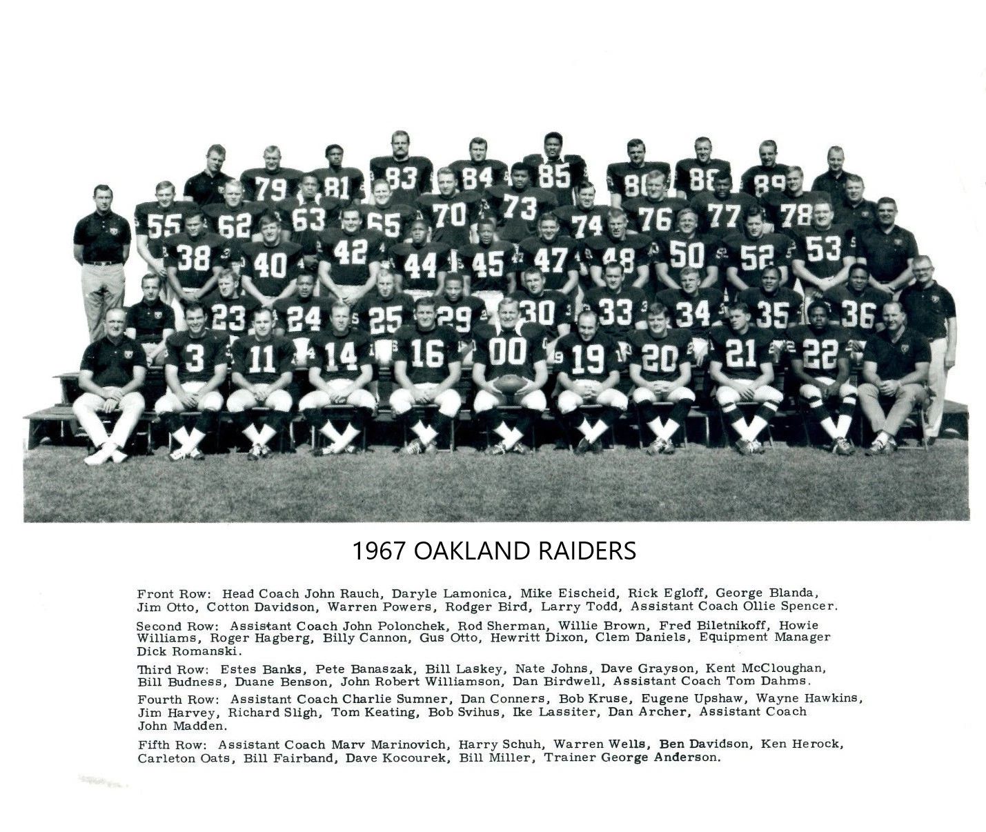 1967 Oakland Raiders Team Photo Football Picture Afl Bw 300 PCS Jigsaw Puzzle