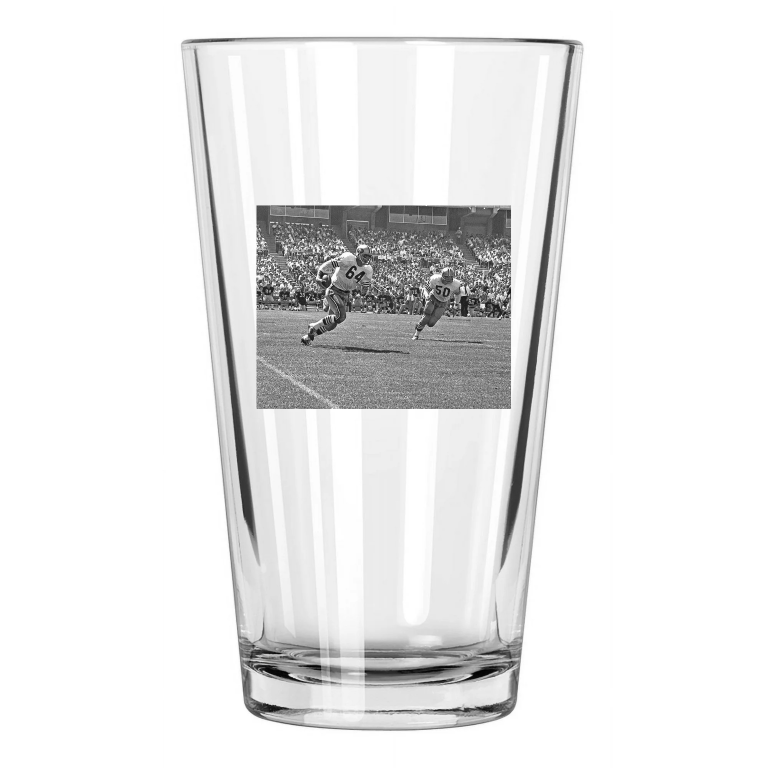 1967 San Francisco 49Ers Dave Wilcox Photo Interception Pint Beer Drinking Glass