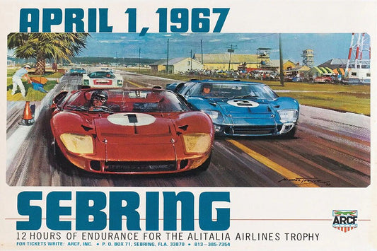 1967 Sebring Florida Race Vintage Style Auto Racing Keychain
