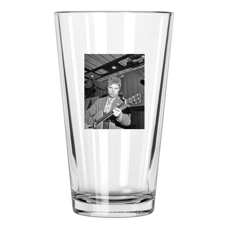 1967 Van Morrison With Guitar Photo Blues Singer Studio Pint Beer Drinking Glass