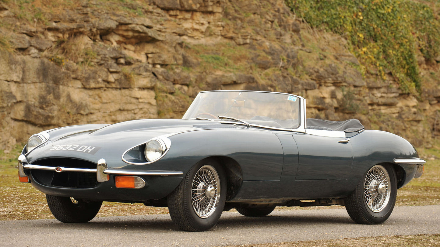 Jaguar E Type Open Two Seater Uk Hd Art Print Poster
