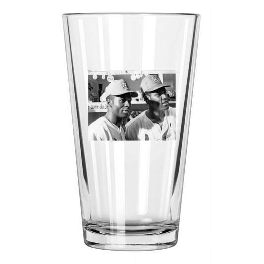 1968 Bob Gibson And Lou Brock Photo St Louis Cardinals Pint Beer Drinking Glass