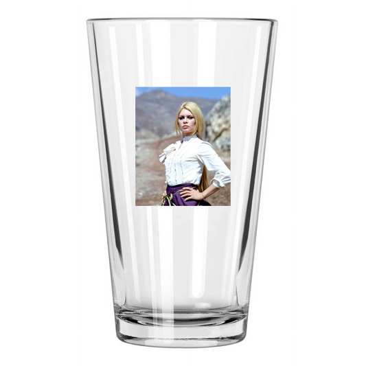 1968 Brigitte Bardot Photo Western Film 'Shalako' Pint Beer Drinking Glass