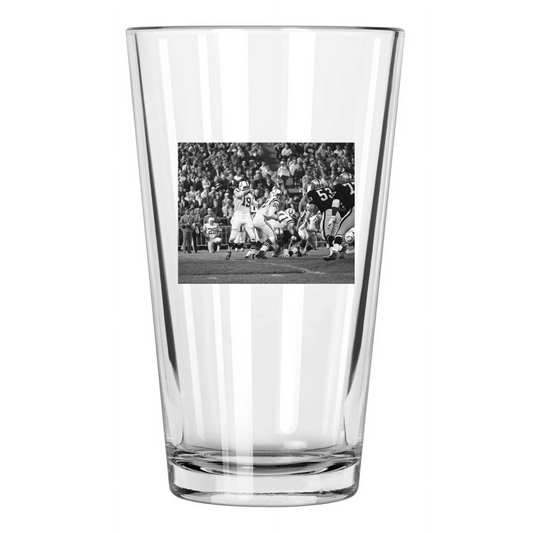 1968 Baltimore Colts Johnny Unitas Photo Hof 79 Pint Beer Drinking Glass