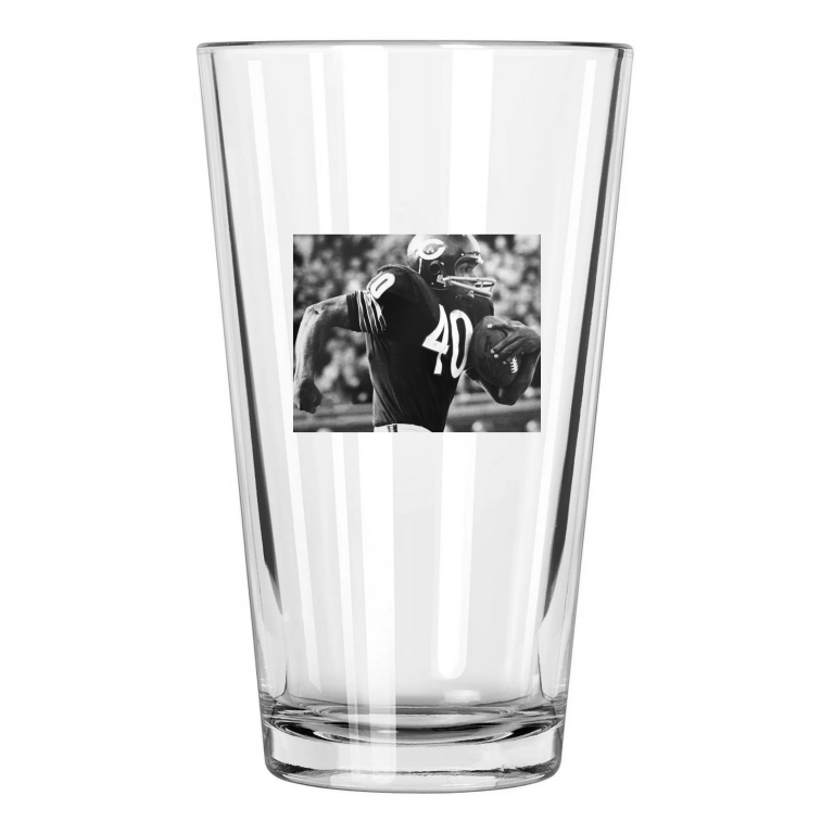 1968 Chicago Bears Gale Sayers Photo Football Hof 77 Pint Beer Drinking Glass
