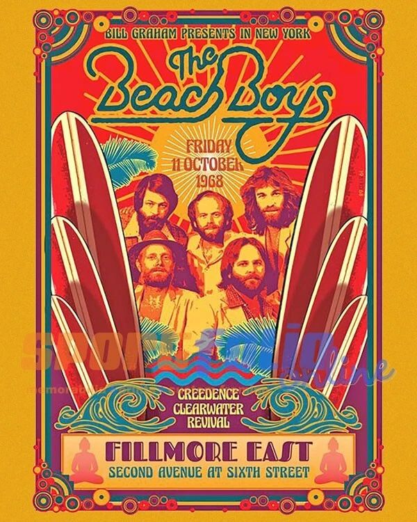 1968 Concert The Beach Boys Glossy Magnet Fillmore East Magnet