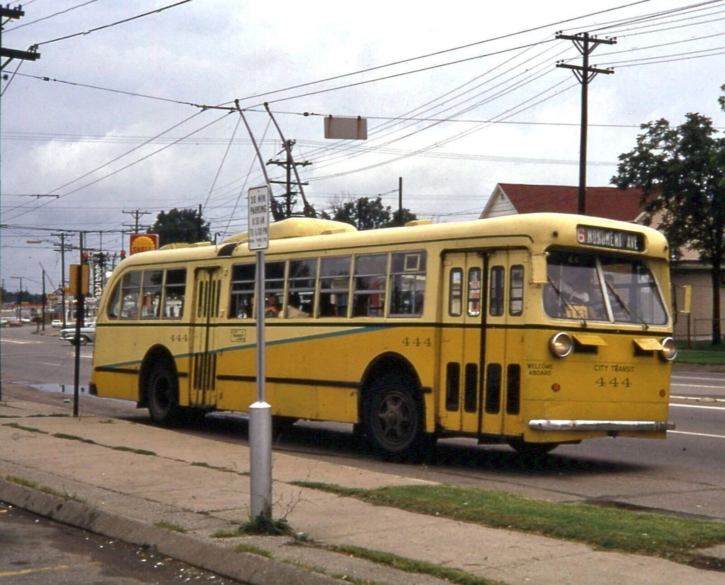 1968 Dayton Pullman Trolley Cable Car Bus Public Transit Picture Magnet