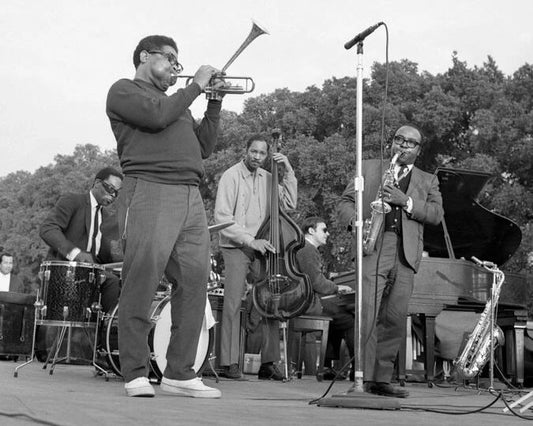 1968 Dizzy Gillespie And James Moody Glossy Keychain Jazz Print Washington Dc