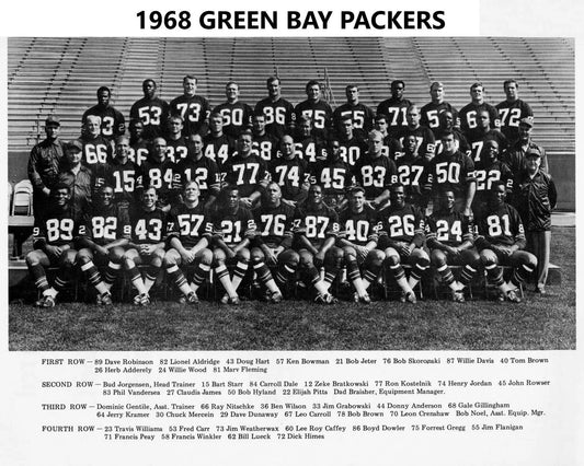 1968 Green Bay Packers Team Keychain Football Nfl Picture