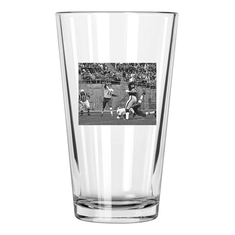 1968 Kansas City Chiefs Len Dawson Photo Hof 87 Pint Beer Drinking Glass