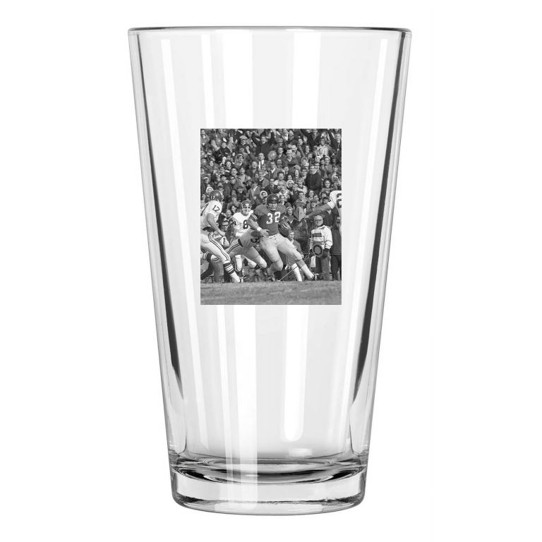 1968 Kansas Jayhawks John Riggins Photo College Pint Beer Drinking Glass