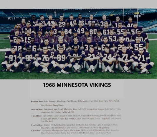 1968 Minnesota Vikings Team Magnet Football Nfl Picture