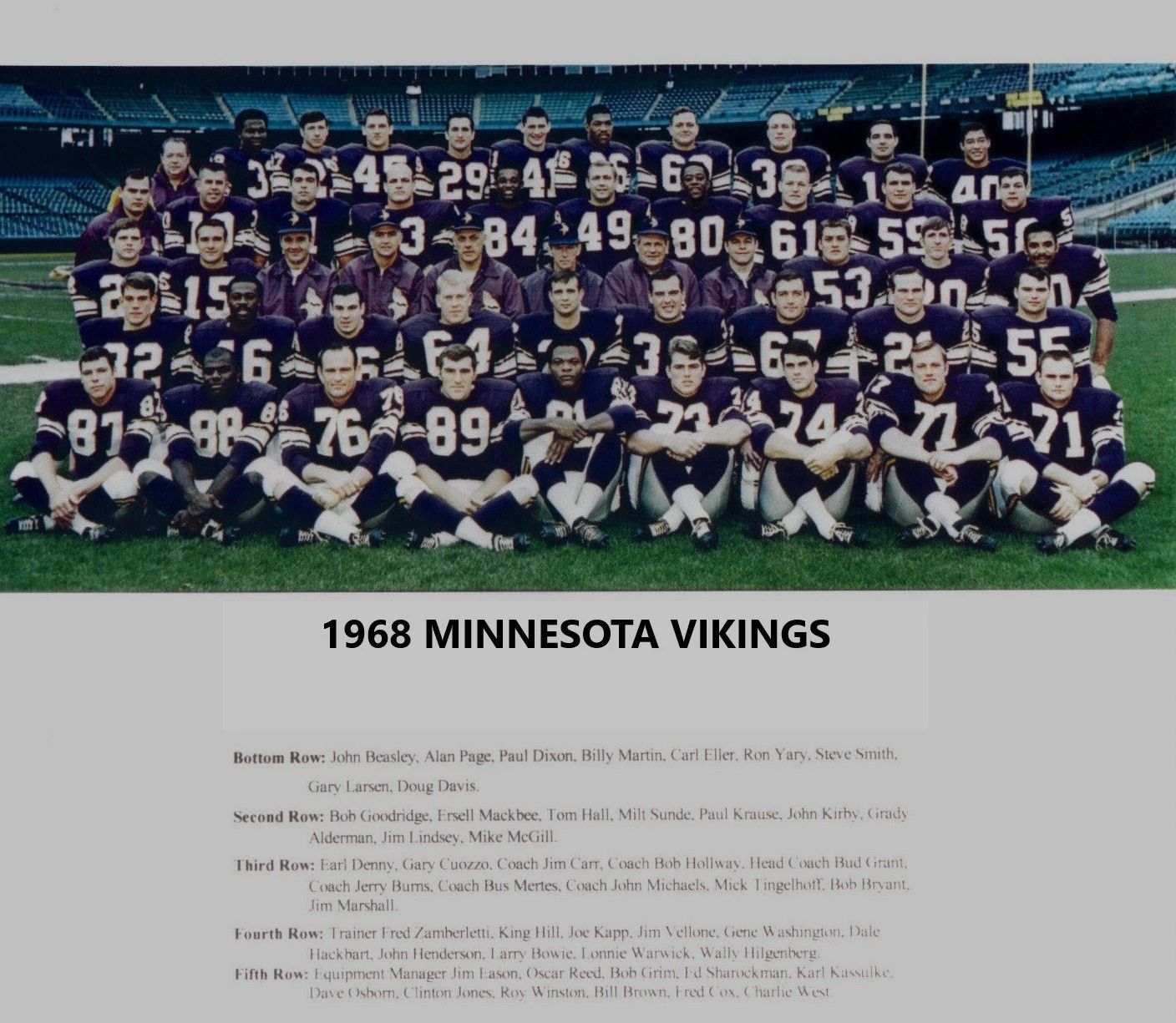 1968 Minnesota Vikings Team Keychain Football Nfl Picture