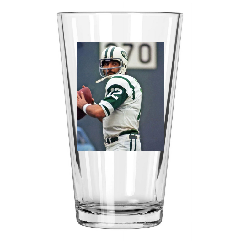 1968 New York Jets Joe Namath Photo Nfl Football Hof 84 Pint Beer Drinking Glass