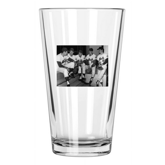 1968 New York Mets Pitchers Tom Seaver, Jerry Koosman And Nolan Ryan Pint Glass