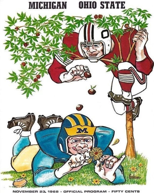1968 Ohio State V Michigan Team Keychain Buckeyes Picture Football Wolverines
