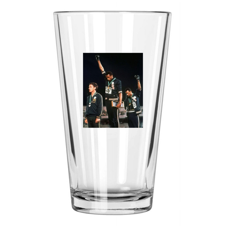 1968 Olympics Tommie Smith Usa Black Power Mexico 1 Pint Beer Drinking Glass