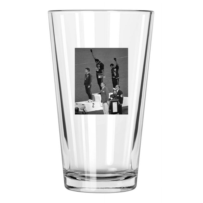 1968 Olympics Tommie Smith Usa Black Power Mexico 2 Pint Beer Drinking Glass