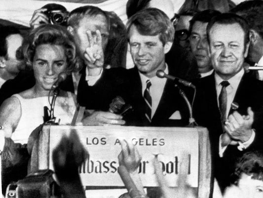 1968 Robert Kennedy Celebrates California Before Assassination Photo