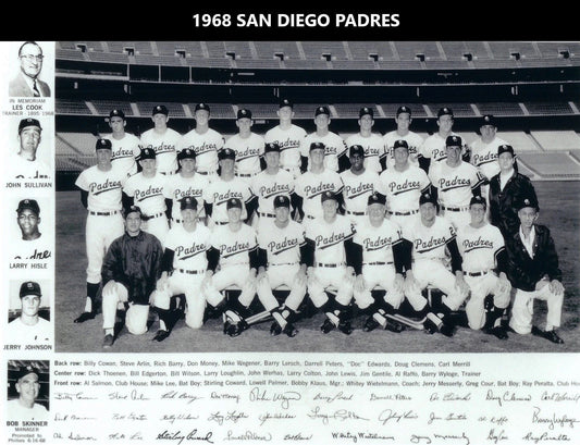 1968 San Diego Padres Team Magnet Baseball Picture Mlb