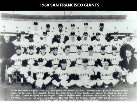 1968 San Francisco Giants Team Keychain Baseball Picture Mlb Bw