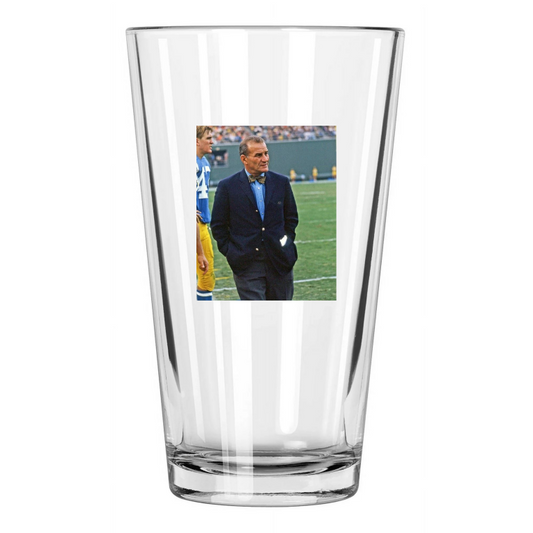 1968 San Diego Chargers Sid Gillman Photo Football Pint Beer Drinking Glass