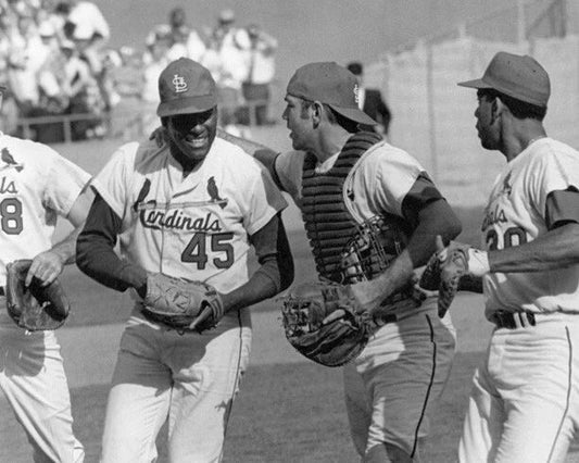 1968 St Louis Cardinals Bob Gibson Glossy Magnet Game 1, World Series Print