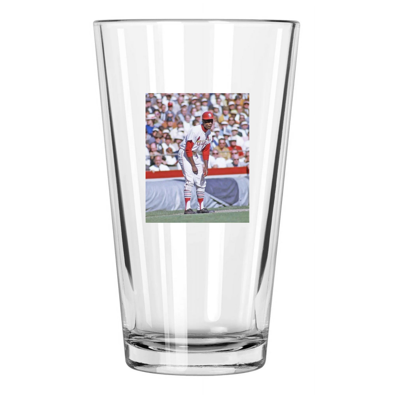 1968 St Louis Cardinals Lou Brock Photo Baseball Hof 85 Pint Beer Drinking Glass