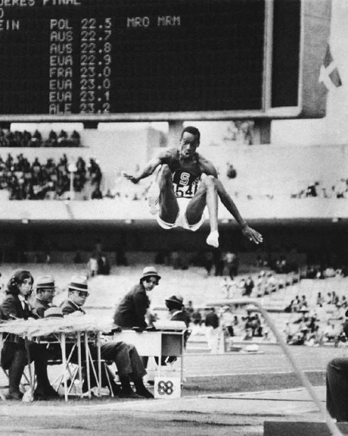 1968 Summer Olympics Bob Beamon Glossy Magnet Mexico Print Usa Magnet