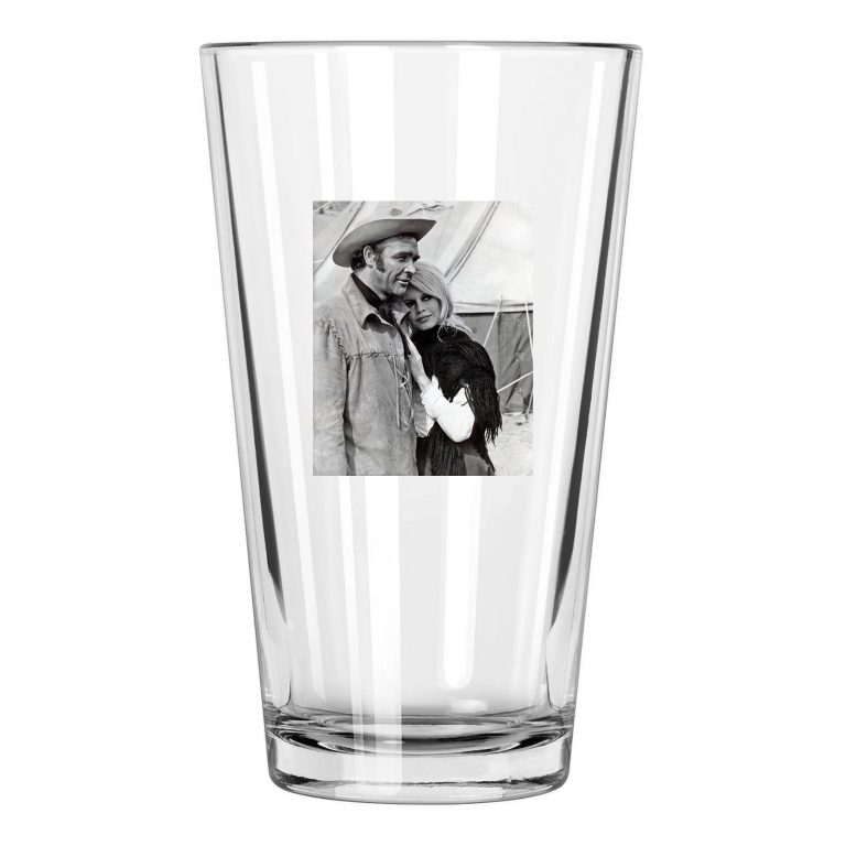1968 Western Brigitte Bardot And Sean Connery 'Shalako' Pint Beer Drinking Glass