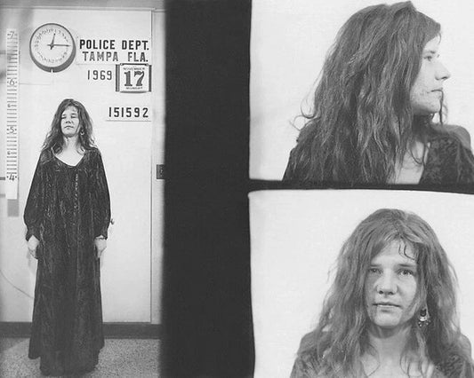 1969 American Singer Janis Joplin Mugshot Photo Print Glossy Poster