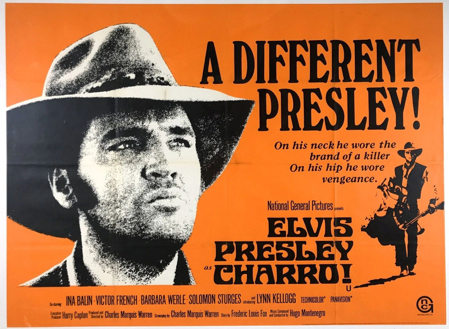 1969 Charro Movie Poster Elvis Presley Ina Balin Barbara Werl