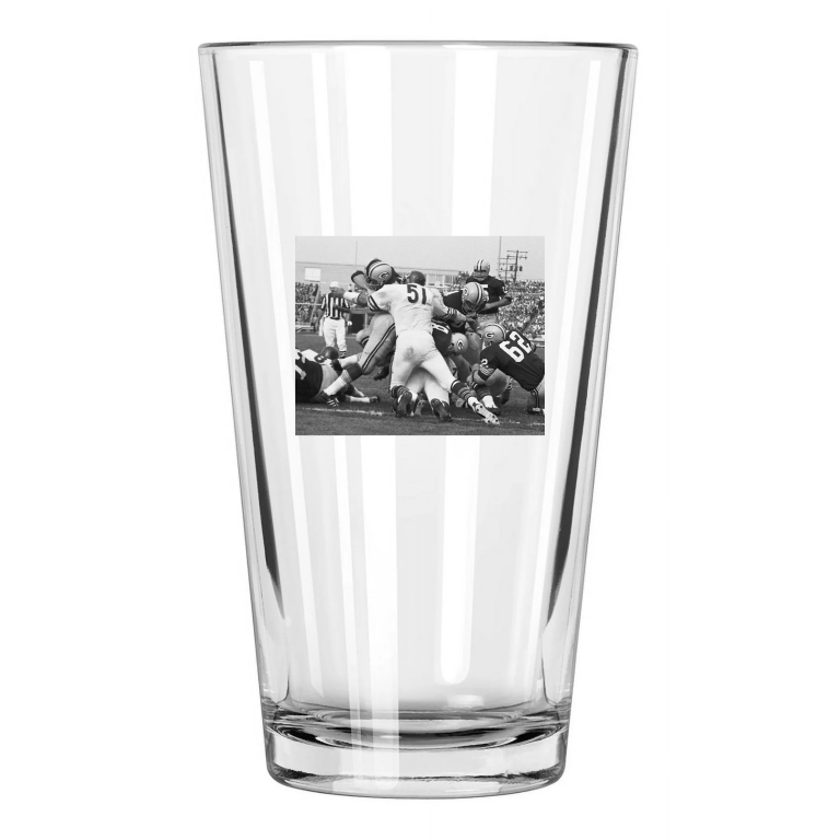 1969 Chicago Bears Dick Butkus Photo Nfl Football Pint Beer Drinking Glass