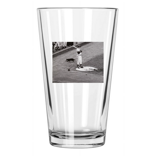 1969 Chicago Cubs Ron Santo Photo 'Black Cat On Deck' Pint Beer Drinking Glass