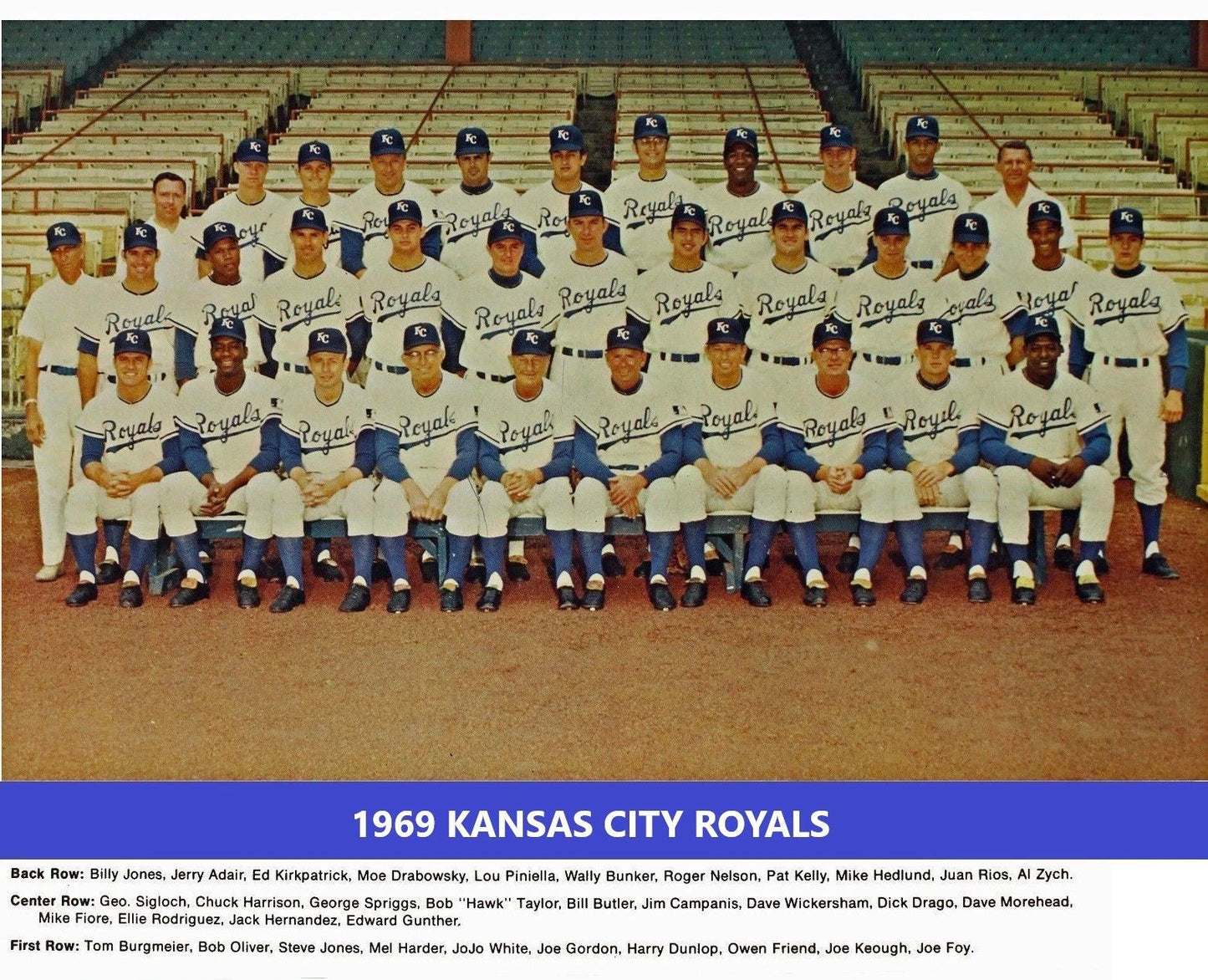 1969 Kansas City Royals Team Magnet Baseball Picture Kc Mlb