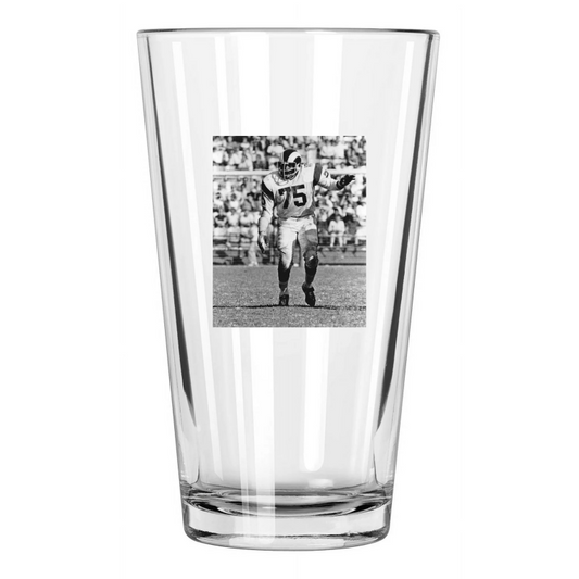 1969 Los Angeles Rams Deacon Jones Photo Hof 80 Pint Beer Drinking Glass