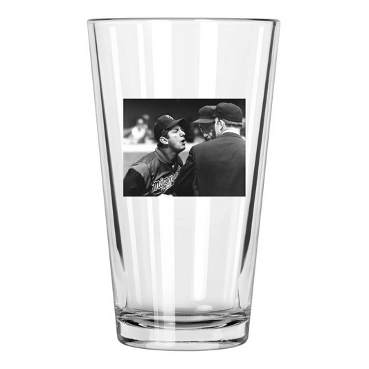 1969 Minnesota Twins Billy Martin Photo Baseball Pint Beer Drinking Glass