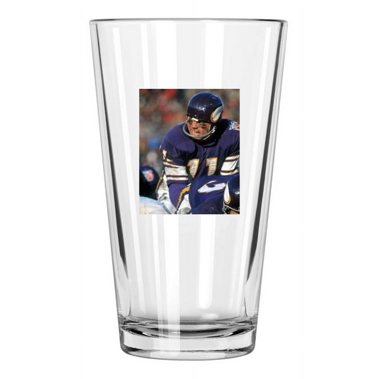 1969 Minnesota Vikings Joe Kapp Photo Football 2 Pint Beer Drinking Glass