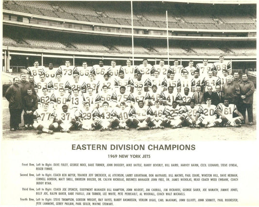 1969 New York Jets Photo Ny Nfl Football Picture